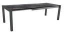 Table extensible STERN 214/254/294 cm – Aluminium anthracite & plateau HPL marbre foncé