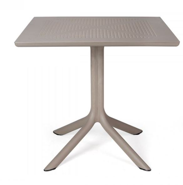 Table bistrot CLIP 80 taupe – Table carrée en résine fiberglass – Nardi Outdoor