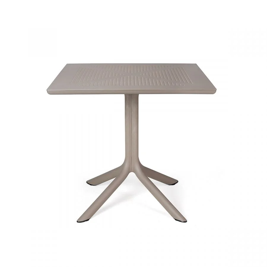 [NARDI-40082.10.000] Table bistrot CLIP 80 taupe – Table carrée en résine fiberglass – Nardi Outdoor