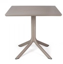 Table bistrot CLIP 80 taupe – Table carrée en résine fiberglass – Nardi Outdoor
