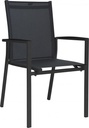 Chaise de jardin empilable en aluminium couleur anthracite / textilène carbone - LEVANTO - STERN, 417184,