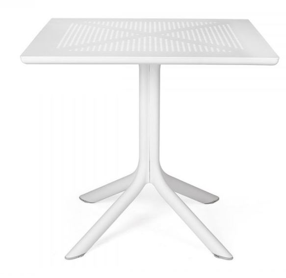 Table bistrot CLIP 80 blanche – Table carrée en résine fiberglass – Nardi Outdoor