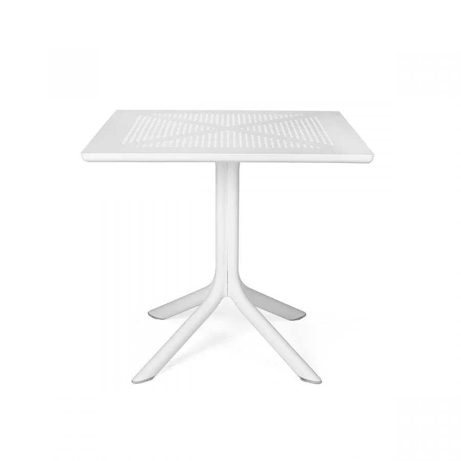 [NARDI-40082.00.000] Table bistrot CLIP 80 blanche – Table carrée en résine fiberglass – Nardi Outdoor