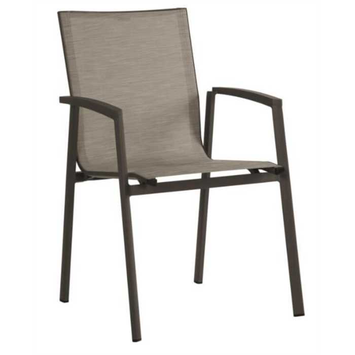 [STERN CHAISE TOP TP] Chaise de jardin en aluminium taupe/ textilène cachemire - KARI - STERN