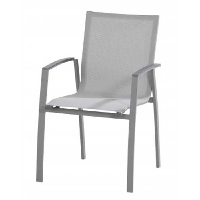 [4SO - 90122] Chaise de jardin en aluminium de couleur slate grey - TORINO - TASTE