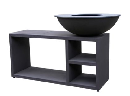 [QUOCO 12015] Brasero - plancha d'une largeur de 94cm avec table Quoco Piatto Tavolo Large Black
