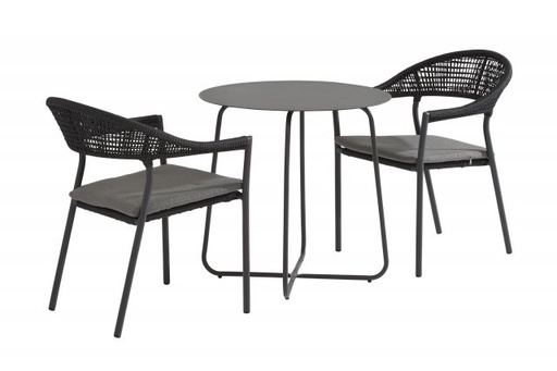 [4SO - 90730 - 213368 - DERBY SIENNA TASTE] Ensemble de jardin anthracite Bistro Sienna - TASTE