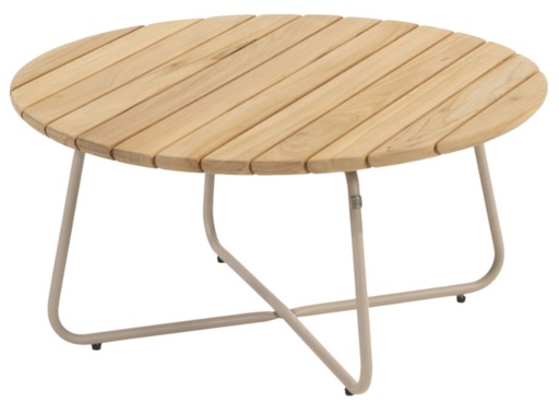[4SO-214054] Table basse VERDI - plateau en teck D.73 cm H.35 cm - Inox couleur: latté de 4 seasons outdoor, VERDI, LATTE