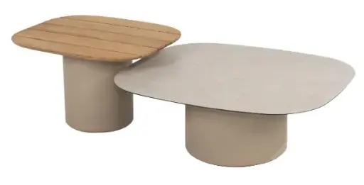 [4SO-91632] Demi couleur latté - Ensemble de 2 tables basses par 4 seasons outdoor