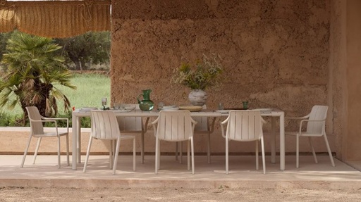 [NARDI-TEVERECORDA] Ensemble de jardin extensible Nardi outdoor Tiberina/Tevere couleur "corda"