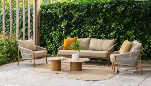 [4SO-MILOS] MILOS - Salon de jardin en aluminium couleur "ambre" de 4seasons outdoor 