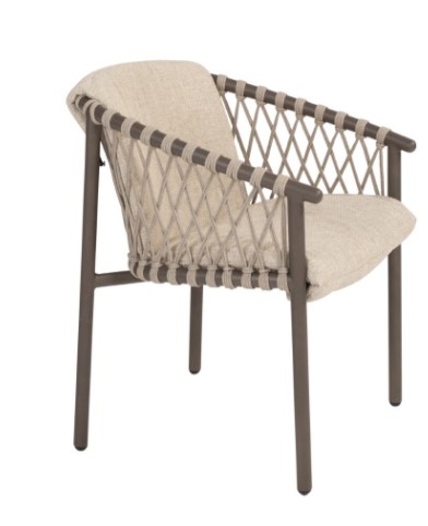 [4SO-17071] Allora chaise dining couleur "terre" de 4 seasons outdoor
