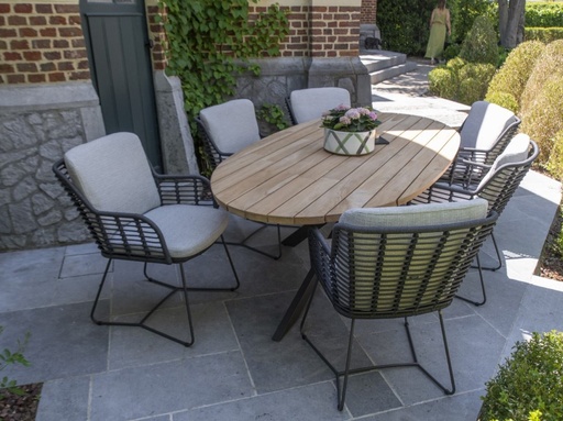 [4SO-9121991320213825] Ensemble de jardin Fabrice - Prado ovale de 4 seasons outdoor