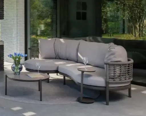 [4SO-91801] Puglia salon de jardin avec méridienne - couleur terre - Taste by 4 seasons outdoor