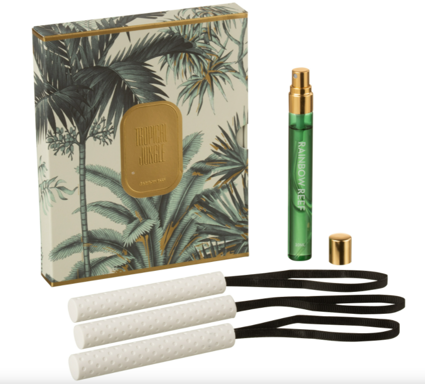 [J-LINE 12015 j-line suspension parfumée] Boite 3 Suspension Parfumee Tropical Jungle Vert