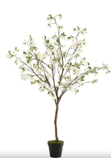 [J-LINE 12494] Arbre En Fleurs Plastique Blanc/Marron Large - J-line, plante, arbre, 12494