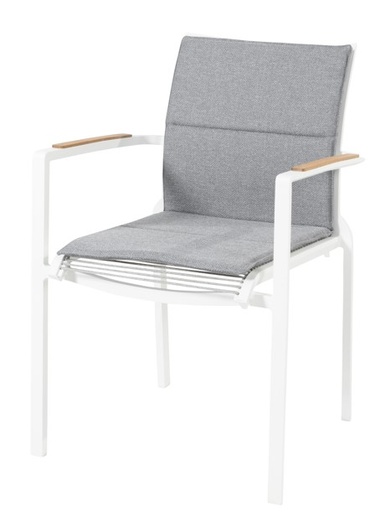 [4SO-91405] Chaise de jardin avec coussin MELBOURNE BLANCHE - Cordes - TASTE by 4 seasons outdoor, MELBOURNE, 91405