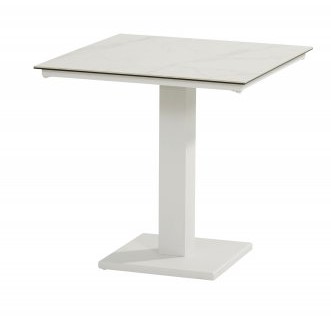 Table dining en aluminium couleur &quot;blanche&quot; - 70 x 70 cm  - TITAN - TASTE