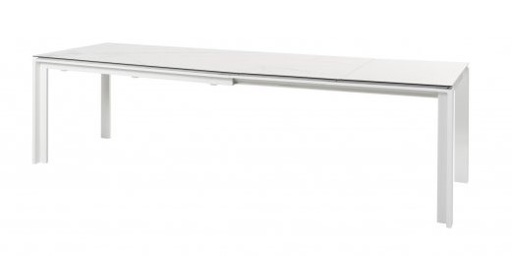 [4SO-91299] OPTIMUM Table de jardin extensible 220-280-340 cm - Aluminium blanc et plateau en céramique - TASTE, 91299 