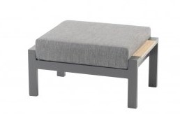 [4SO - 91331] Pose-pieds pour salon de jardin GINGER - aluminium anthracite - TASTE by 4 seasons outdoor, GINGER, 91331