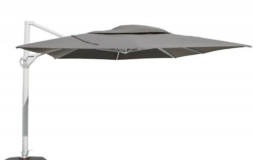 [4SO - 08592] Parasol déporté HACIENDA 300 x 400 cm - Mât blanc et toile SOLEFIN couleur charcoal - 4 SEASONS OUTDOOR, HACIENDA, 08592