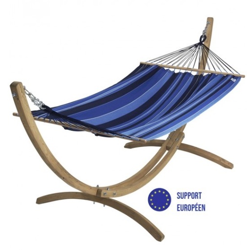 [JOBEK - 018911] Hamac set EsKapade bleu Saphir - structure en bois - JOBEK, 018911, HAMAC, ESKAPADE, JOBEK