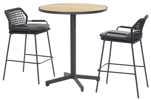 [4SO - 91313 91311] Ensemble bar pour le jardin - Table haute Fiesta et 2 tabourets - Taste by 4 seasons, BARISTA, FIESTA