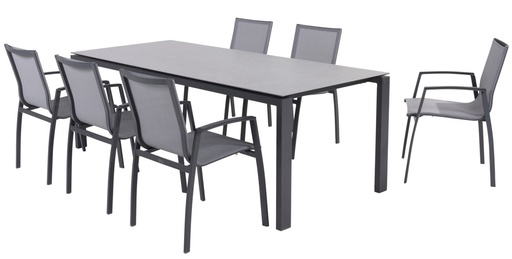 [4SO - 89800 91445] Ensemble de jardin en aliminium et plateau en céramique - Torino Lafite - Taste by 4 seasons outdoor, 89800, TORINO, 91445, LAFITE