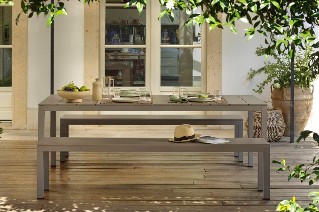 Ensemble RIO taupe + bancs en aluminium de Nardi outdoor, RIO, BANCS, 4925910000