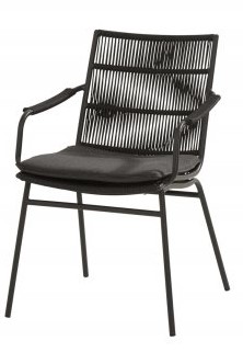 [4SO - 91015] Chaise de jardin WAVE - aluminium anthracite + cordes - Taste by 4 seasons