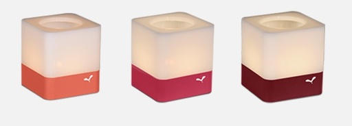 [FERMOB - 308001] Lot de 3 photophores CUUB H.8cm - Couleurs: piment capucine et rose praline de FERMOB, PHOTOPHORES, CUUB