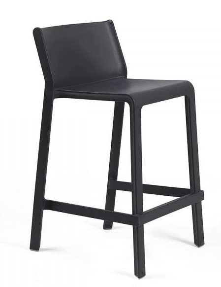 Tabouret TRILL Stoll mini en résine fibre de verre de Nardi - couleur anthracite, trill, TABOURET