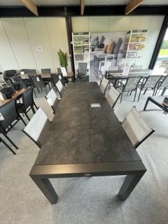 [STERN-431751 417179] Ensemble en aluminium - table SILVERSTAR avec extension - STERN - Modèle d'expo