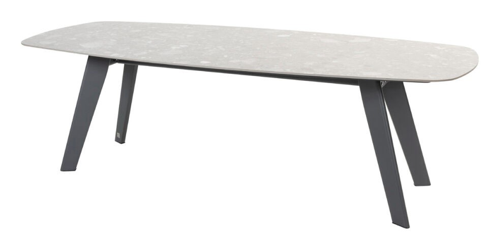 [4SO-17034 17036] Table MONTANA en aluminium avec plateau Terrazzo en céramique - 4 SEASONS