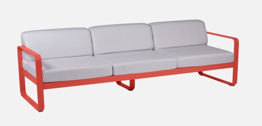[FERMOB-84804581] CANAPÉ 3 PLACES BELLEVIE - Alu capucine - Tissu blanc - FERMOB, FERMOB, BELLEVIE, 84804581, 8480XXYY, 8480
