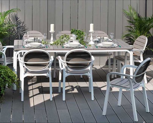 [NARDI ENSEMBLE ALLORO PALMA] Ensemble extensible Table alloro 140/210 cm et 6 chaises palma - Nardi, ALLORO PALMA, 4275310000, ALLORO, PALMA