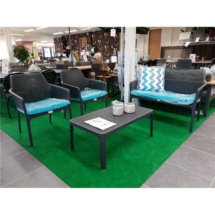 Salon de jardin en résine anthracite NET- Nardi