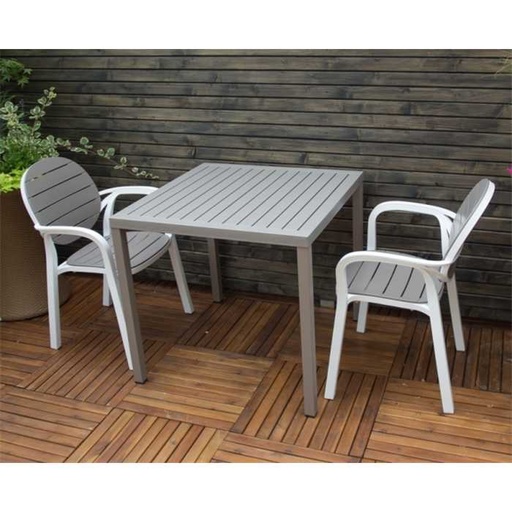 [NARDI ENSEMBLE CUBE 70 PALMA] Ensemble de jardin en résine bistrot - taupe CUBE 70 - NARDI, 47859.10.000, CUBE, PALMA