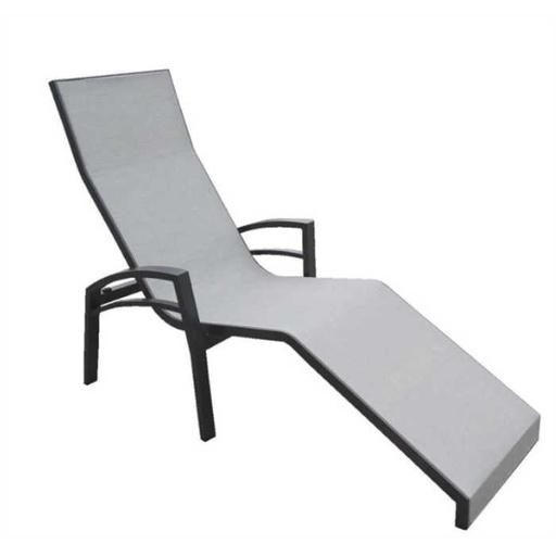 [STERN - 418599 BALANCE ANTHRACITE RELAX] Fauteuil relax Balance 70x201x38 aluminium anthracite textilène-argent, 418599, M-418599, BALANCE