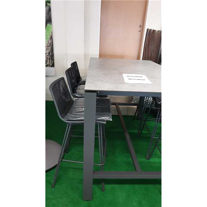 Table de bar outdoor sans les chaises - structure en aluminium anthracite - modèle d'expo - 160 cm - GOA - 4 SEASONS