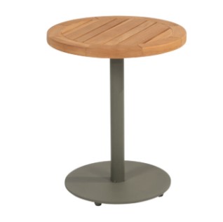 [4SO-214209] Table basse VOLTA - plateau en teck D.45 cm H.55 cm - Aluminium couleur: "olive" de 4 seasons outdoor, OLIVE, VOLTA