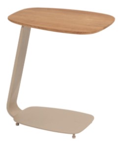 [TASTE-91652] Table d'appoint GENTLE aluminium "latté" et plateau en teck - TASTE by 4 seasons outdoor, GENTLE, LATTE