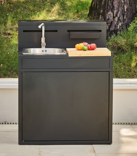 [FA-030349] Support Evier en acier fermé avec comptoir Bar Noir de Forge Adour, EVIER, CUISINE, 8436555025717, SEAF CBN, 030349