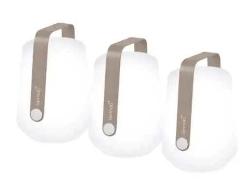 Lot de 3 lampes BALAD - H. 12 cm couleur: muscade - FERMOB, BALAD 