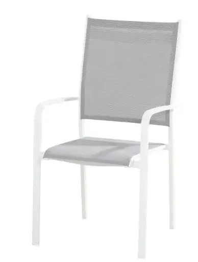 [4SO-90121] Chaise de jardin en aluminium - couleur blanche - TOSCA - 