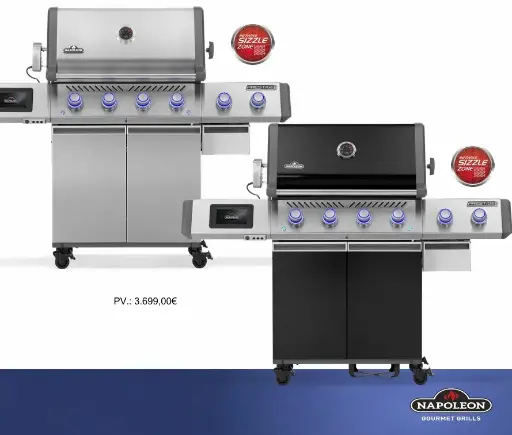 [NAPOLEON-PRO500VXRSIBPK-NL] PRESTIGE PRO 500 - Barbecue napoléon connecté - couleur noir - rôtisserie incluse