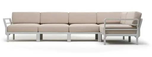 [NARDI-4018029213] Maximo 5 - salon de jardin Nardi outdoor Gesso - Perla Sunbrella 