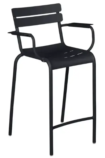 [FERMOB BRIDGE HAUT CARBONE] Chaise de bar Bridge haut Luxembourg Fermob Carbone