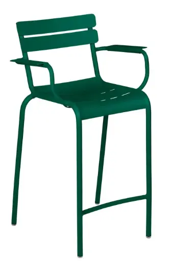 [FERMOB BRIDGE HAUT VERT CEDRE] Chaise de bar Bridge haut Luxembourg Fermob VERT CEDRE