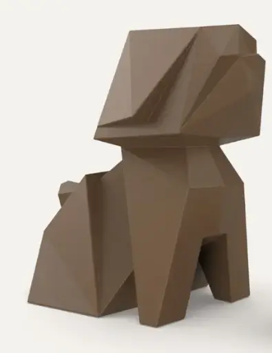 [VONDOM-44225 Brun2008] Chien de terrasse ORIGAMI - INU de Vondom - Grand format H.115 cm - Couleur: brun
